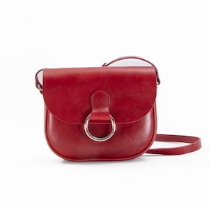 Bolso bandolera burdeos // Bolso de vestir de piel hecho a mano // Bolso mini-Belle burdeos