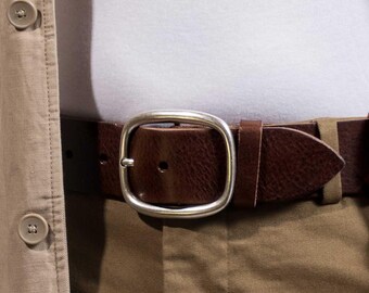 The Eastwood Men's Leather Belt - 1.75" Wide, Full Grain Bullhide, Extra Thick For CCW/Work (Brown, Size 40)