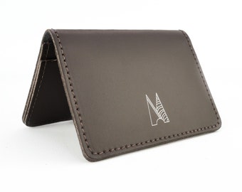 Leather Card Holder | Brown Leather Card Wallet | Slim Wallet | Leather Travel Card Holder | Personalised Leather Card Holder