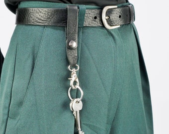 Leather Key Ring Belt Loop Attachment Key Ring UK Made Genuine Leather