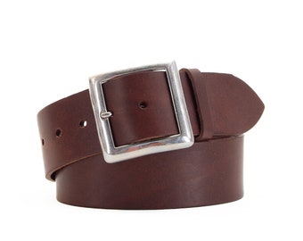 Ceinture en cuir marron 5 cm d epaisseur Large ceinture marron a boucle au choix 50 mm Grosse ceinture en cuir Etsy France
