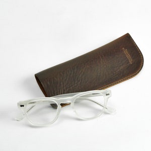 Brown Leather Glasses Sleeve | Leather Glasses Case | Handmade Leather Sunglasses Pouch