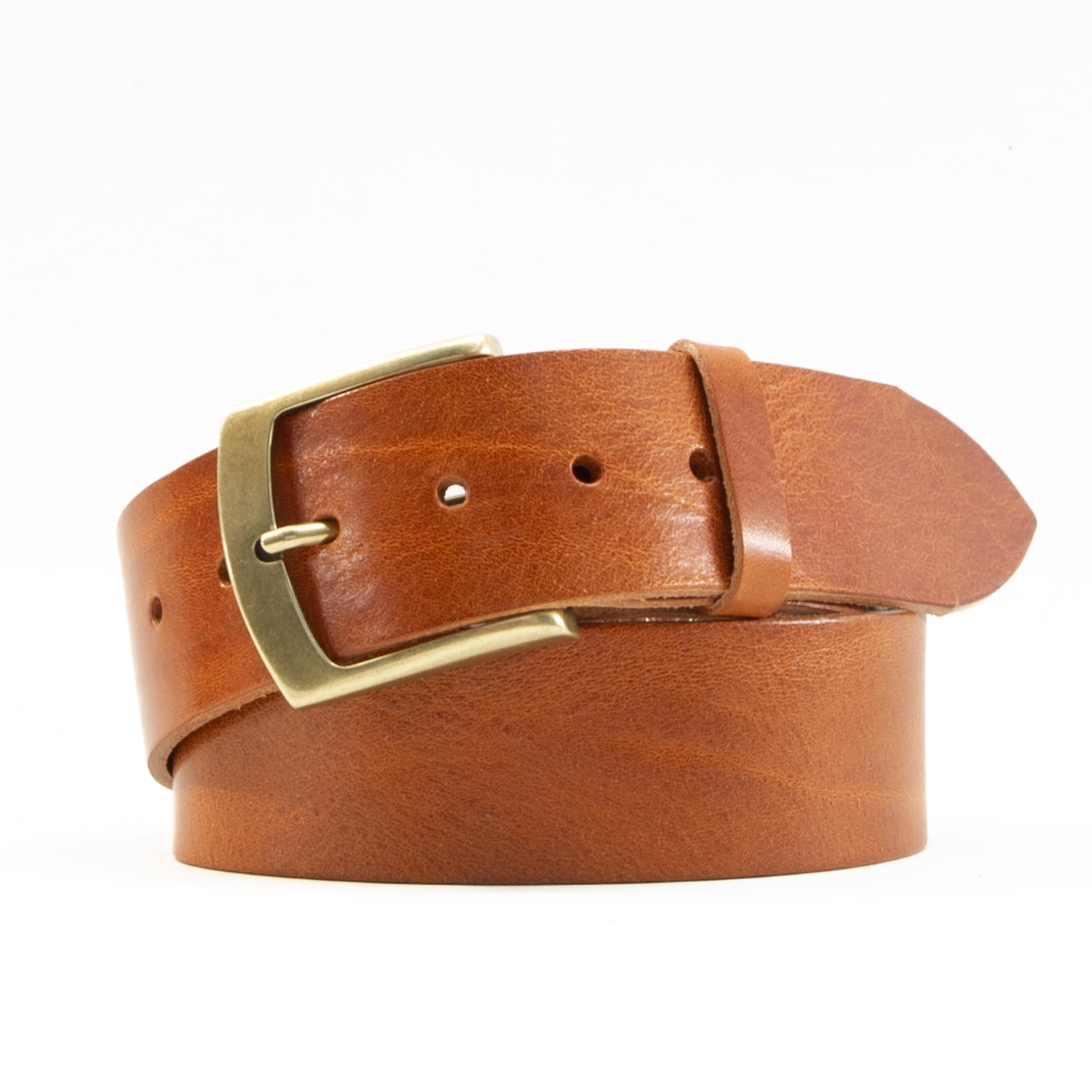 1枚革のシンプルレザーベルト（納期４週間〜）｜サイズオーダー可能なハンドメイドベルト、（ビジネス・カジュアル） 美品 本革レザーベルト 一枚革 ハンドメイド フリーサイズ ベジタブルタンニン