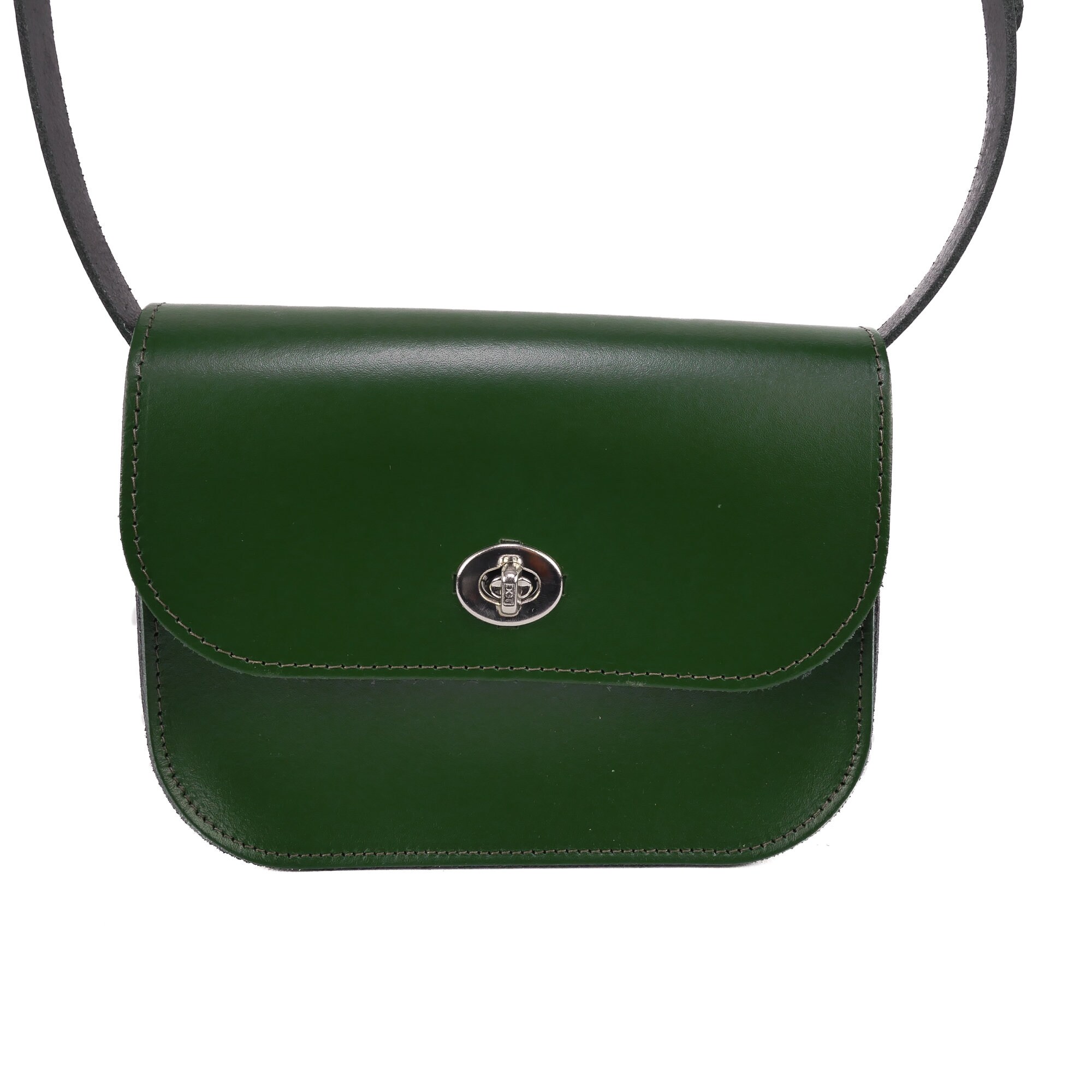 Dark Green Leather Handmade Shoulder Bag // Unusual Small - Etsy UK