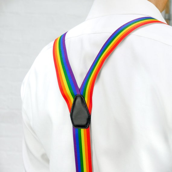 Mens Unisex Clip-on Braces Elastic Suspender Stripe Y- back Suspender
