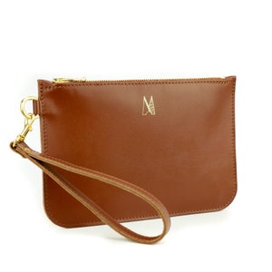 Bolso de mano de piel color canela hecho a mano // Bolso de mano de piel italiana suave // Roam