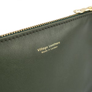 Olivgrün Leder Clutch Tasche handgefertigt / / weiche italienische Lederarmband / / Roam Bild 6