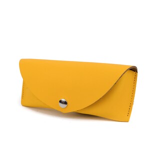 Bright Yellow Sunglasses Case // Yellow Leather // Glasses Case // CHROMA