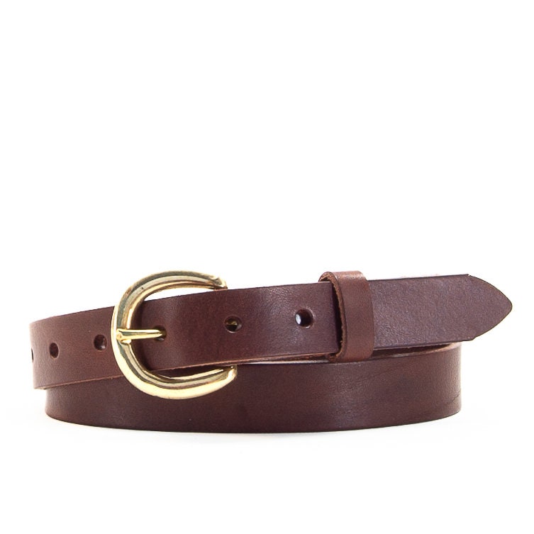 Handmade Brown Leather Belt, Full Grain Italian Veg Tan  display picture 3