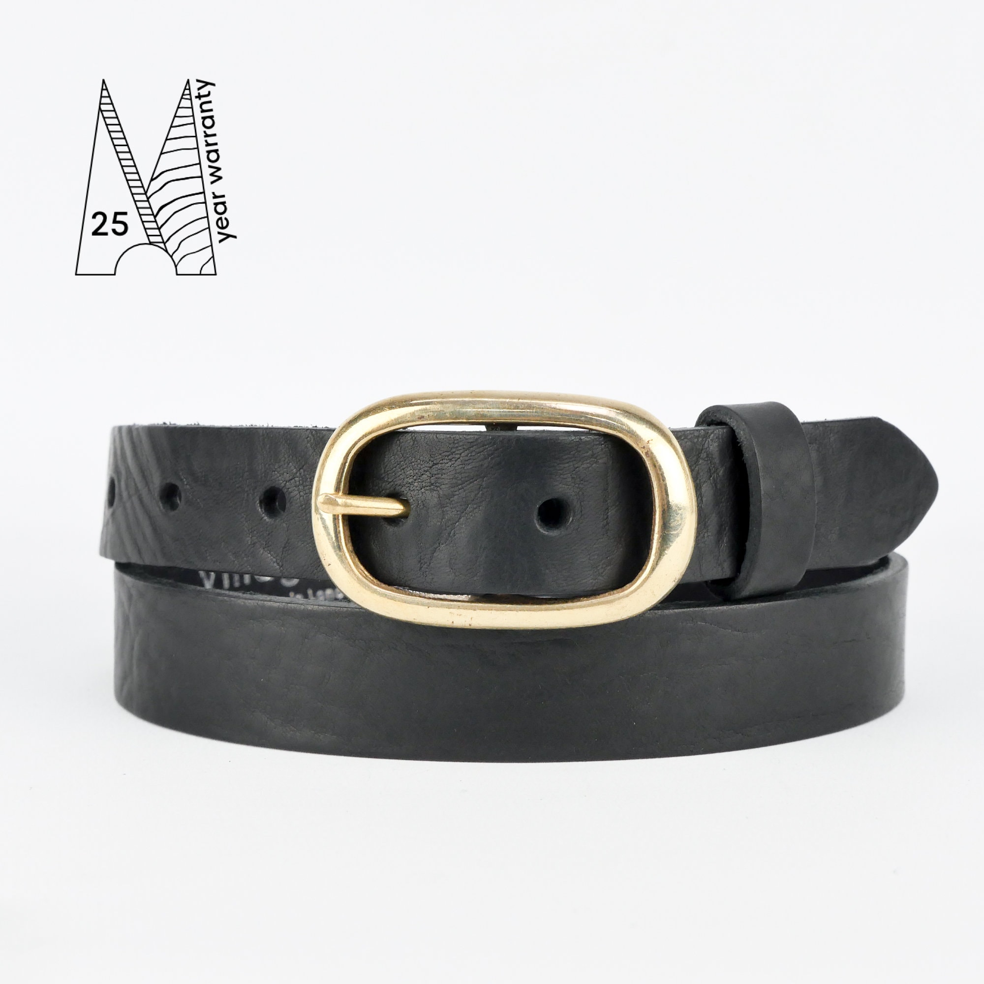 Italian Full Grain Leather Black Dress Belt - Brass Buckle SIZE 40 - ITALY  Made