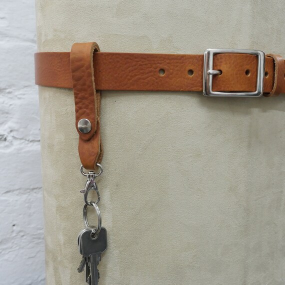 Tan Leather Belt Loop Key Ring - Etsy 