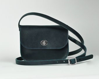 Briefcase Leonhard Heyden Taschen Navy Leather Crossbody Bag Small
