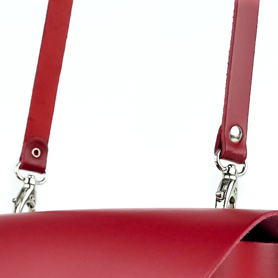 Red leather purse strap Clearance