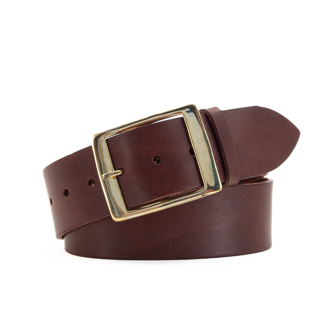 Handmade Brown Leather Belt, Full Grain Italian Veg Tan  display picture 1