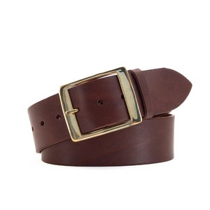 Brown Leather Belt 2" Thick | Wide Brown Multiple Choice Buckle Belt | 50mm | Chunky Leather Belt