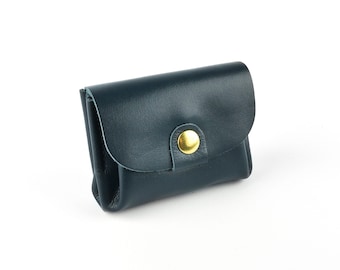 Navy Leather Handmade Coin Purse  // Everyday Change Pouch // Roam
