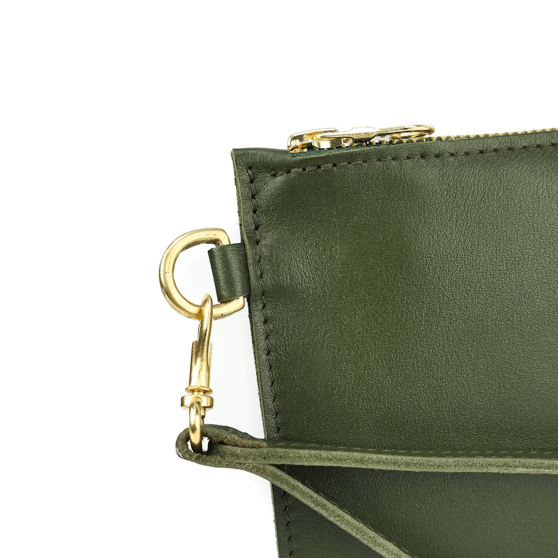 Olive Green Leather Clutch Bag Handmade // Soft Italian Etsy UK