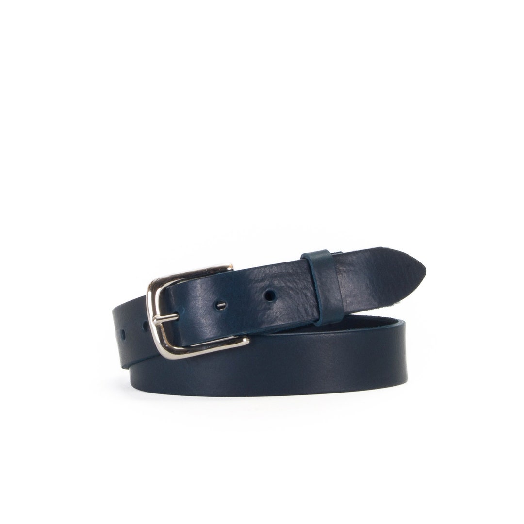 Navy Leather Belt 1 1/4" Wide | Full Grain Leather Trouser Belt | 32mm ...