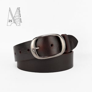 Cinto de couro marrom escuro XS 1 1/2&quot; // Cinto clássico marrom // 38 mm // Cinto masculino // Cinto feminino