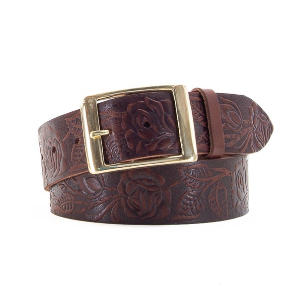 Brown Leather Belt 1 3 4 Brown Classic Embossed Belt 44mm Mens Belt Womens Belt Handmade Belt Etsy