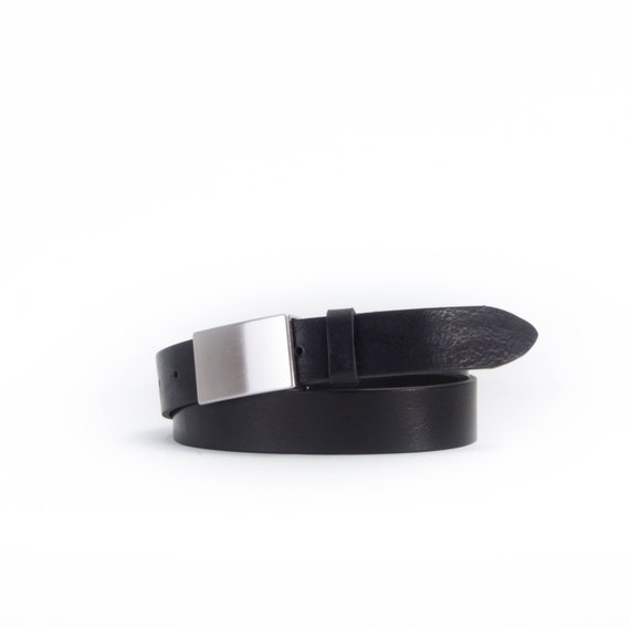 Black Leather Belt 1 1/4 Wide Leather Suit Belt 32mm Plate Buckle Belt Black  Formal Belt Plaque Belt 