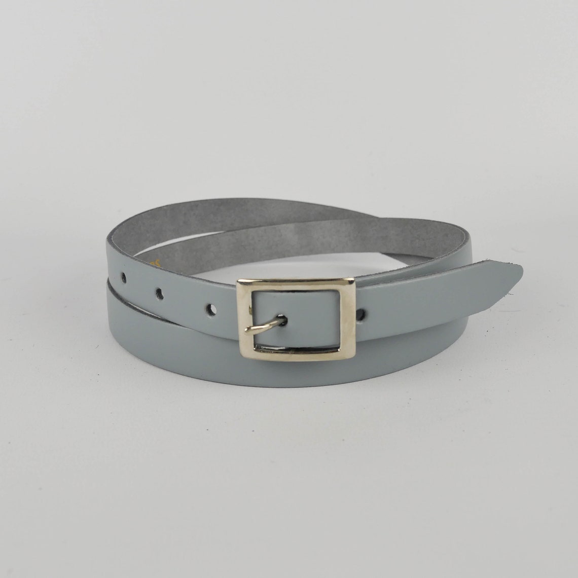Light Grey Leather Belt Handmade 3/4 // Ladies 20mm Real Etsy