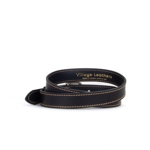 Stitched Black Leather Belt 1 1/8 30mm Quality Veg Tan Black Leather Jeans Belt Full Grain Leather Unusual Mens Belt image 8