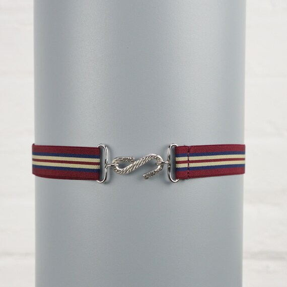 ADULTS ELASTICATED SNAKE BELT BELTS STRIPES