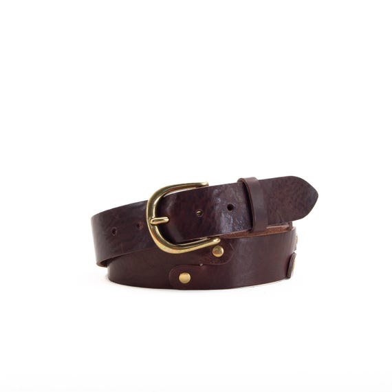 Sustainable Brown Leather Belt 1 1/2