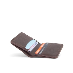 Cartera de cuero marrón / Cartera de cuero delgada / Made in London / Cartera de cuero sostenible imagen 2