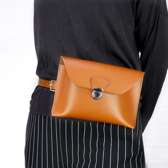 tan leather belt bag