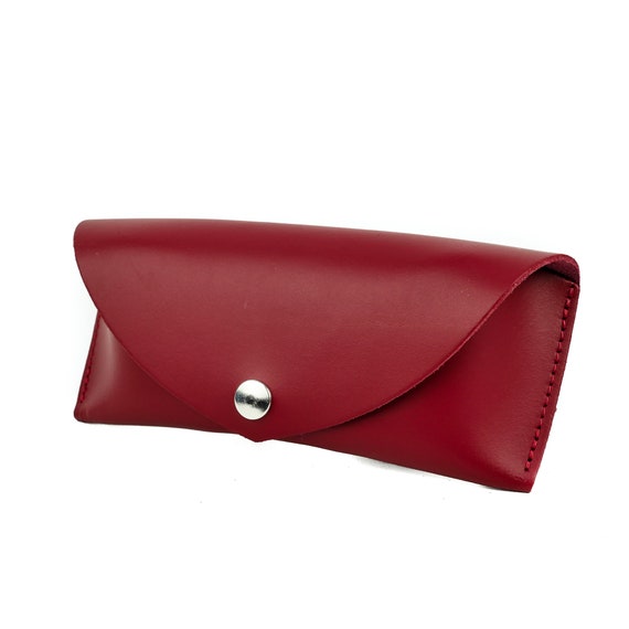 Buy Red Sunglasses Case // Bright Leather // Glasses Case