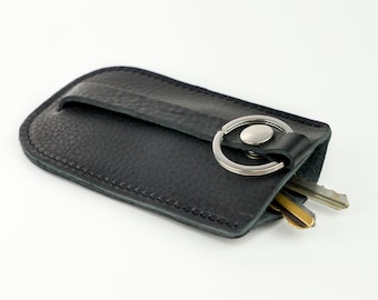 Black Leather Bell Key Holder