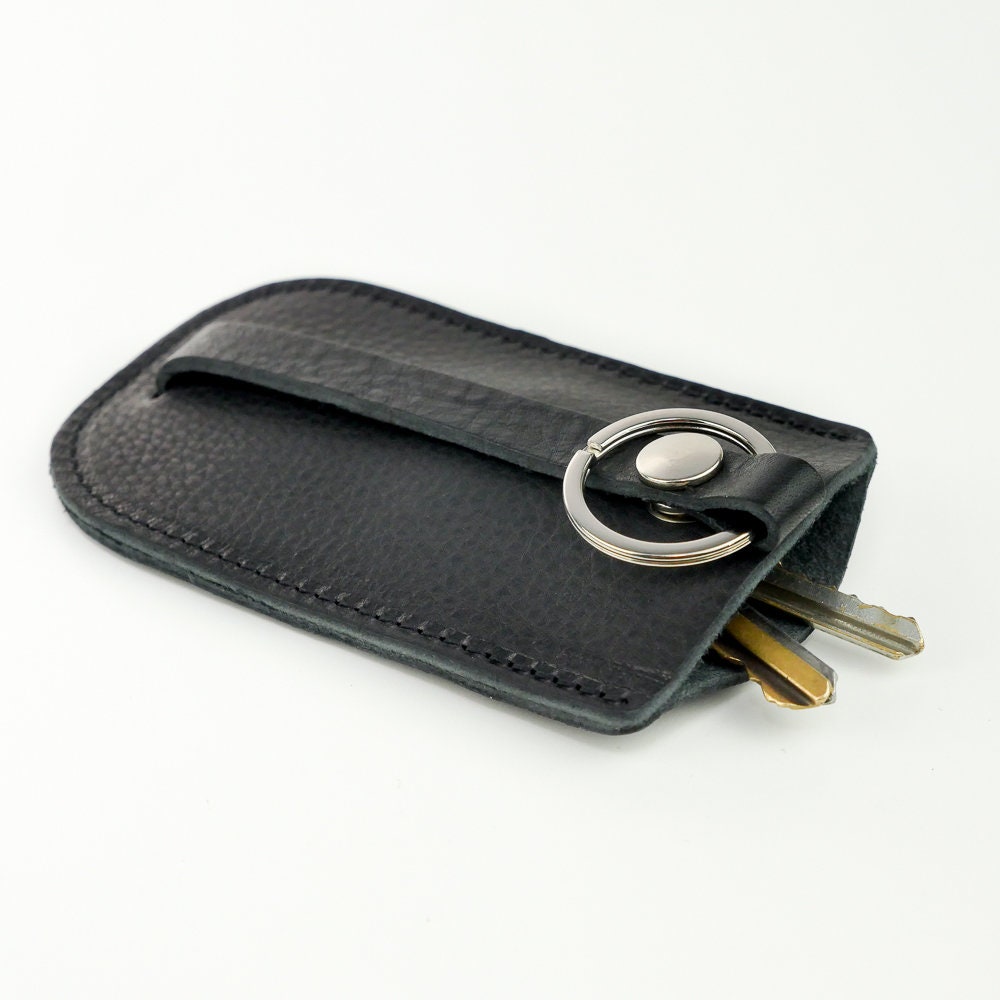 Black Leather Bell Key Holder 