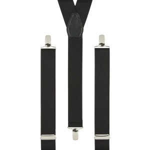 Mens Black Braces | Unisex Elastic Clip on Braces | Novelty Hipster Suspenders for Men | Trouser Braces