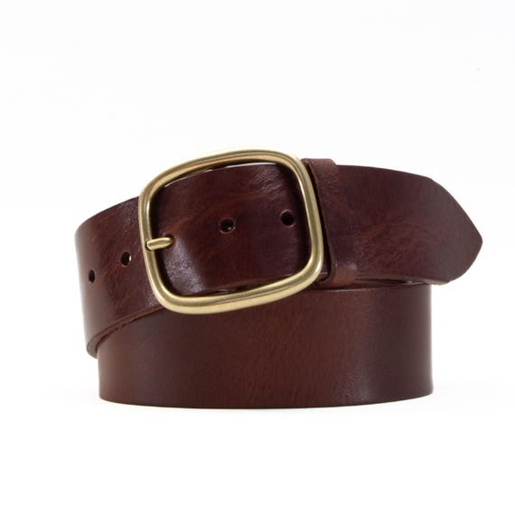 Handmade Brown Leather Belt, Full Grain Italian Veg Tan, 2