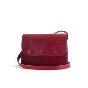 Bolso bandolera burdeos // Bolso de hombro de piel hecho a mano // Bolso Vic burdeos