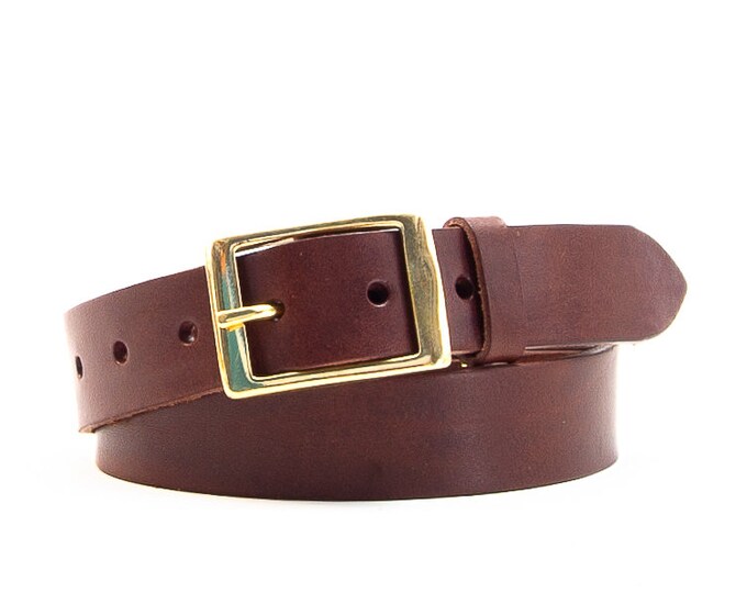 Handmade In London! Real Red Leather Skinny Belt For Women – 20mm Wide, Eco-Friendly, No Tags