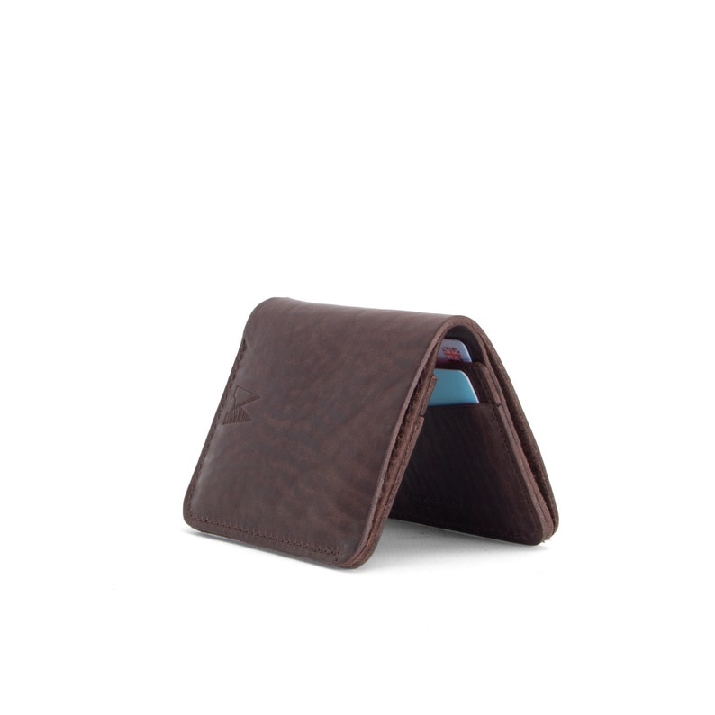 Cartera de cuero marrón / Cartera de cuero delgada / Made in London / Cartera de cuero sostenible imagen 8