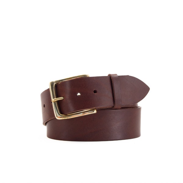 Brown Leather Belt 2" Thick | Wide Brown Multiple Choice Buckle Belt | 50mm | Chunky Leather Belt