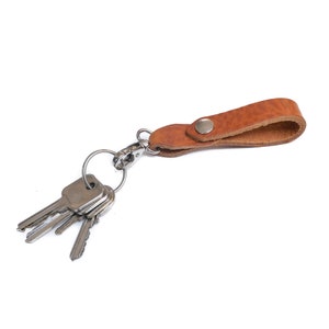 Tan Leather Belt Loop Key Ring