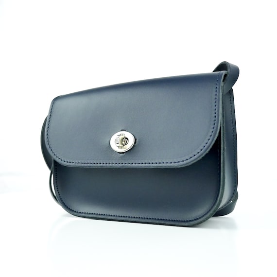 Navy leather handbags sale