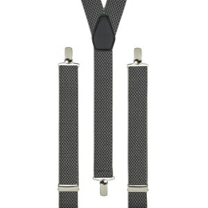 Men&#39;s Silver Basketweave Suspenders | Unisex Elastic Clip on Braces | Trouser Braces for Men | Trouser Braces