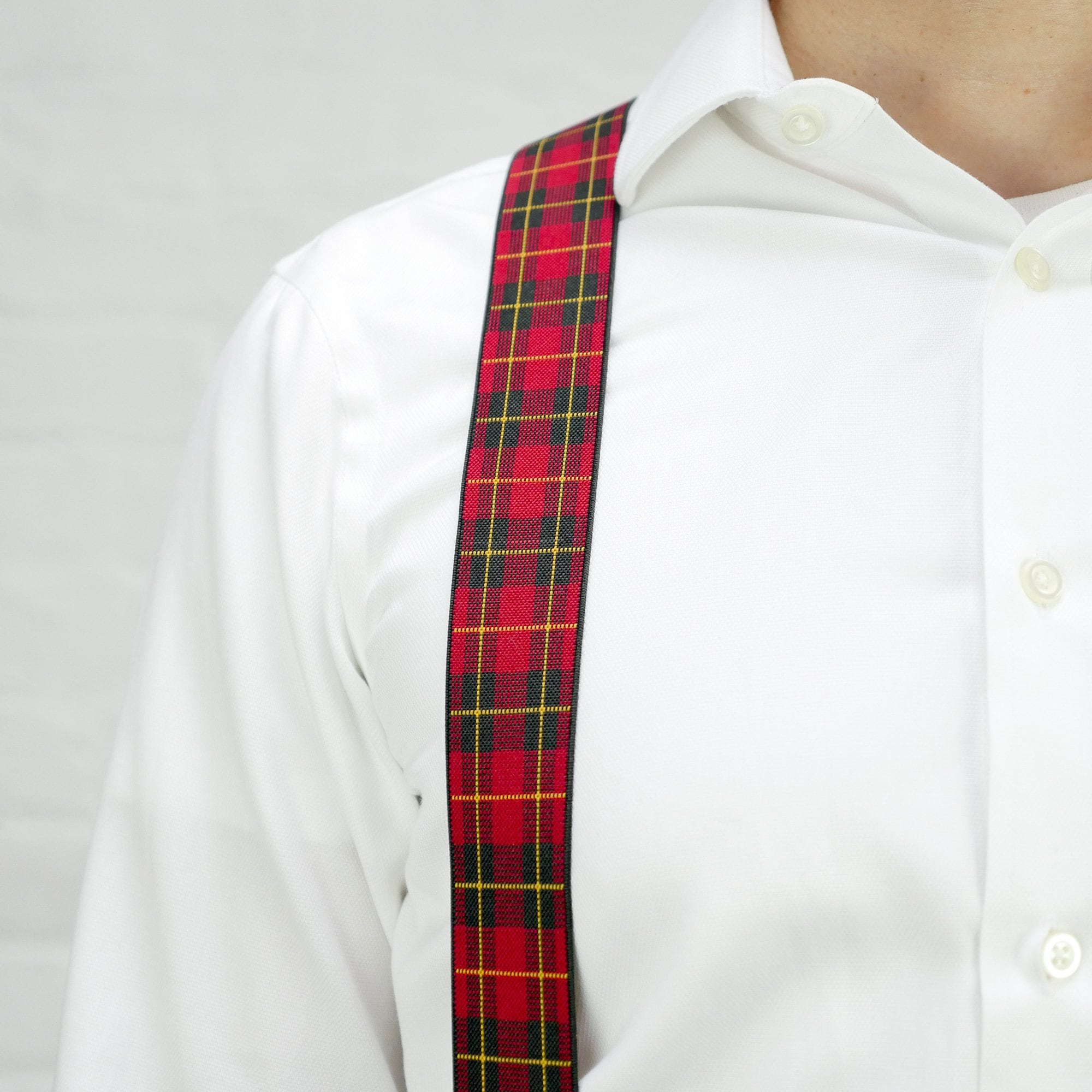 Set Papillon E Fascia (Cummerbund) Tartan Rosso Stewart - Autocravatta, Regolare, Istruzioni Incluse