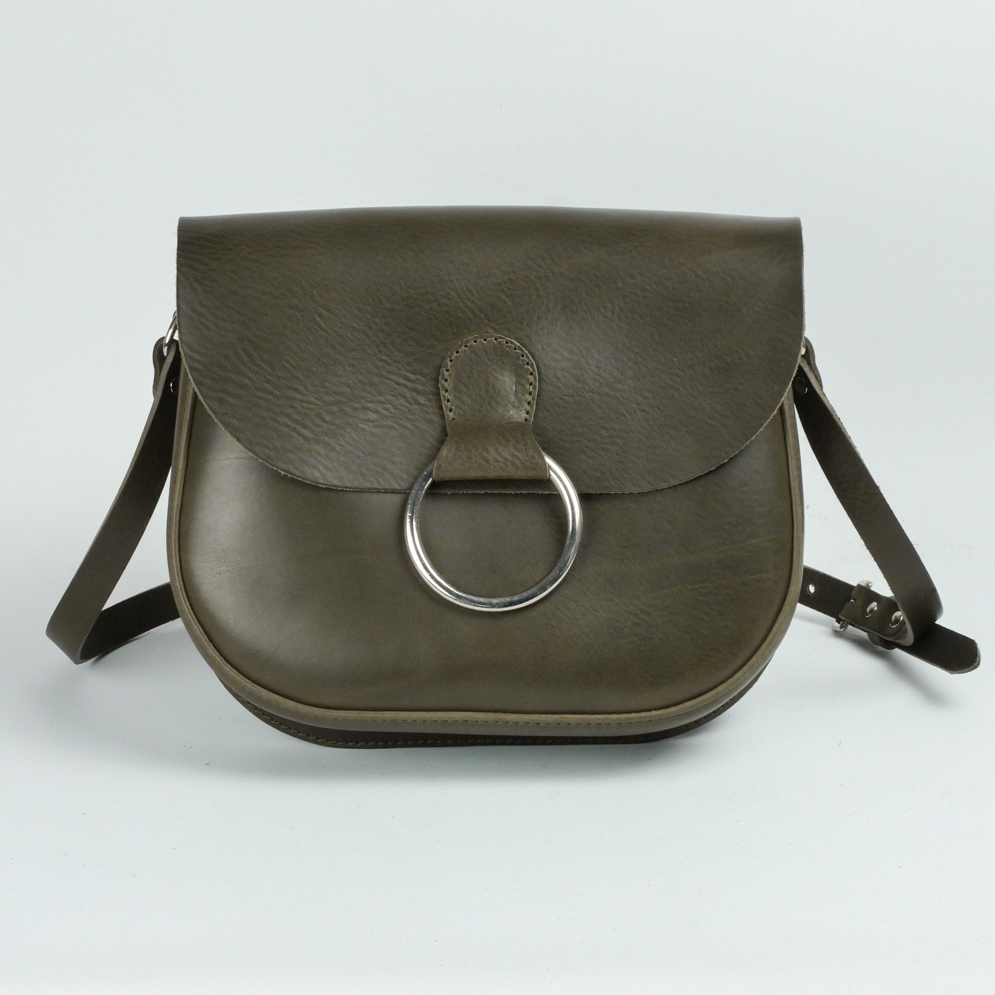 Olive Green Crossbody Bag // Leather Handbag // Idaho Belle Etsy