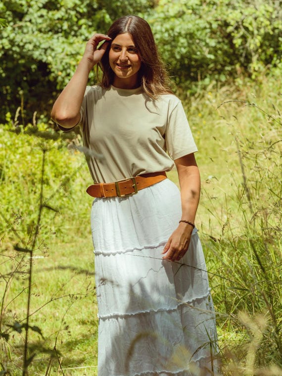Handmade Tan Leather Belt, Full Grain Italian Veg Tan, 50mm (2"), Interchangeable Buckle