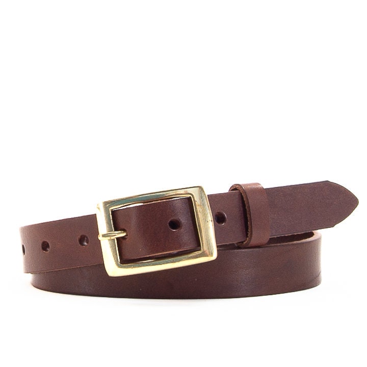 Handmade Brown Leather Belt, Full Grain Italian Veg Tan  display picture 3