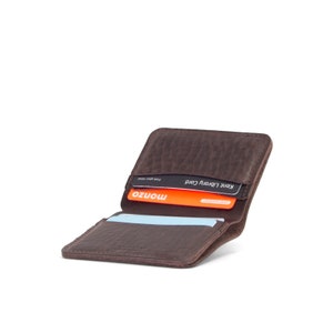 Cartera de cuero marrón / Cartera de cuero delgada / Made in London / Cartera de cuero sostenible imagen 5