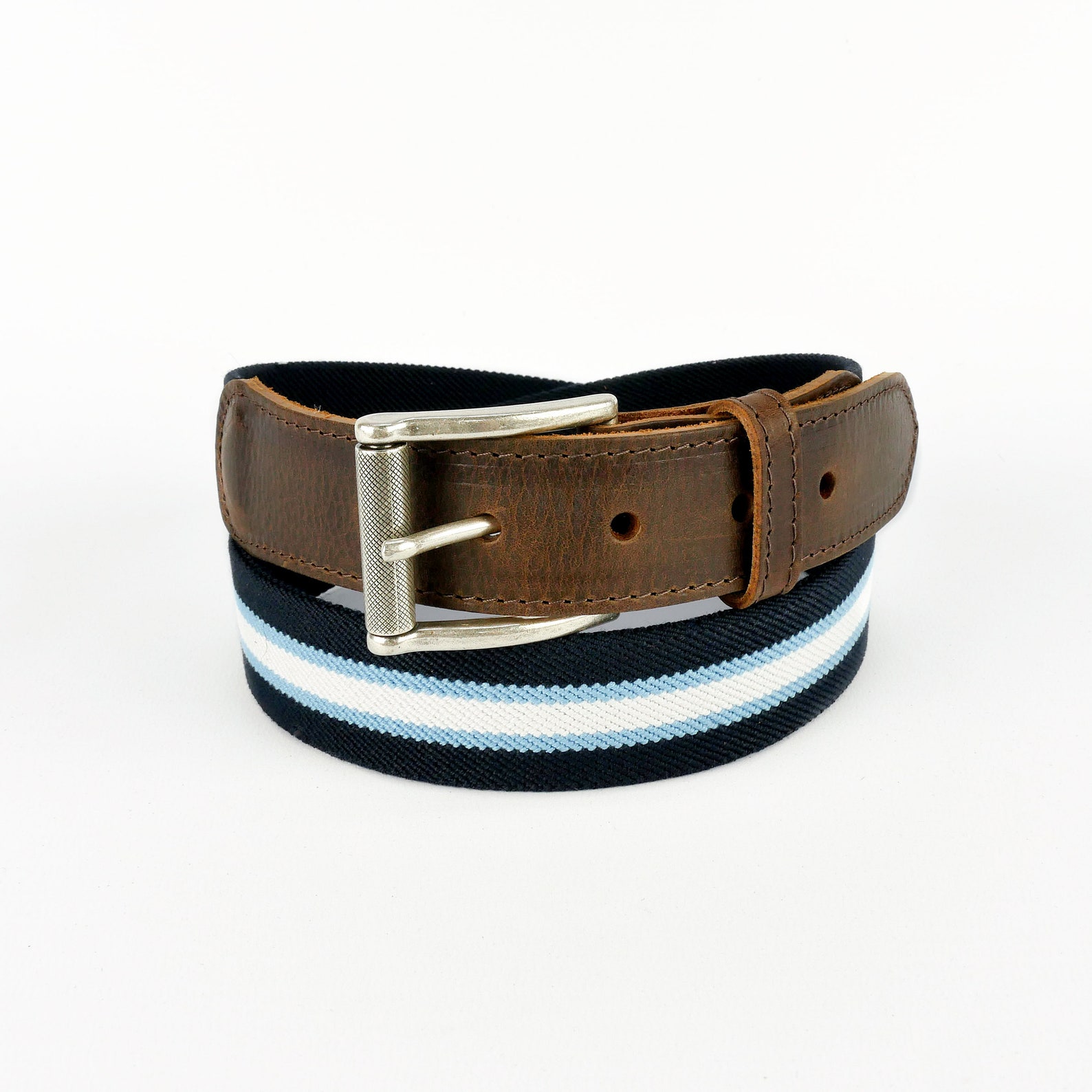 Liverpool Blue White Stripe Belt main image 1