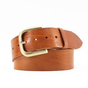 Tan Leather Belt 2" Thick | Multiple Choice Buckle | 2" Wide Leather Belt | 50mm | Wide Leather Belt
